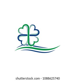 vector clover logo design graphic. Clover Business icon for a company isolated on white background. Happy St. Patrick's Day icon.
