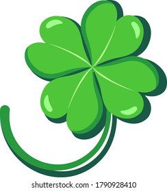 Vector clover logo. 
Image of a four-leaf clover, symbol of luck.