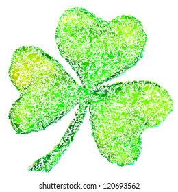Vector clover made from green glass fragments, symbol of Saint Patrick's day