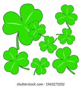 Vector clover (Marsilea) leaf colored green.  Vector perfect for St Patrick's day greeting card decoration