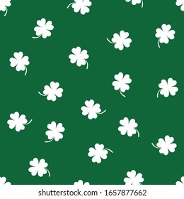 Vector clover seamless pattern. Four-leaf clover pattern. Clover template for St. Patrick's Day