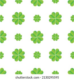 Vector clover seamless pattern on the white background. Concept of Happy St. Patrick's Day.