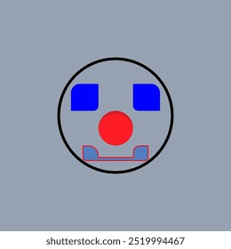 vector clown logo design with red nose