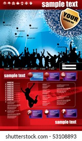 plantilla de sitio web de club vectorial