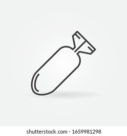 Vector Cluster bomb or Aerial Bomb concept linear icon or design element