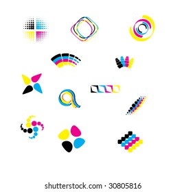 Vector cmyk design elements