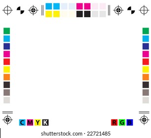 Vector CMYK Press Marks - Copy Space Included