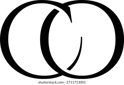 Projeto do logotipo da letra do Vetor CO