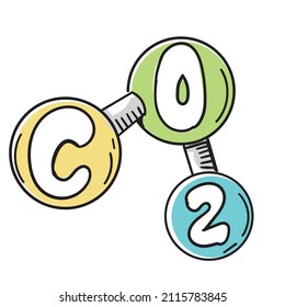 Vector CO2 Emission Molecule, Pollution Logo Icon.