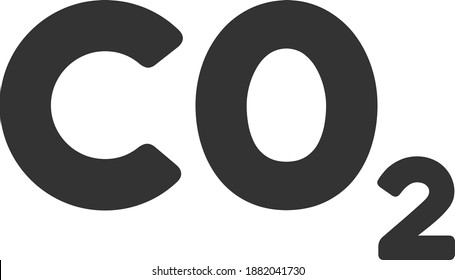 Vector CO2 formula illustration. An isolated illustration on a white background.