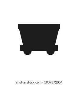 vector, coal mine wagon on white background