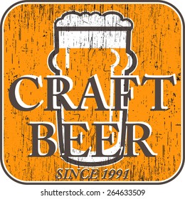 vector coaster beer glasses with retro scratch