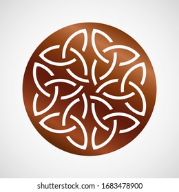 Vector coaster design with celtic knot for laser cut from wood, plywood or metal. Vector illustration isolated. Laser cut wood coasters. Geometric decorative designs. Cartoon circle silhouette.