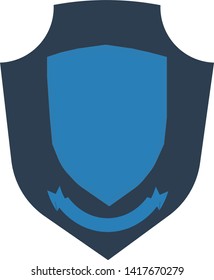 Vector coat of arms, blue elements black background. Heraldic emblem