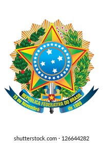 Vector coat of arms of Brazil