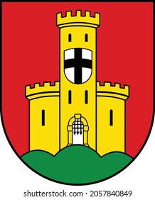 Vector coat of arms illustration of the Bad Godesberg district of German regional capital city of Bonn, Germany