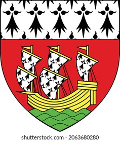 Vector coat of arms illustration of the French regional capital city of Bonn, Germany