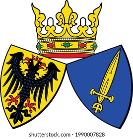 Ilustración del escudo de armas vectorial de la capital regional alemana de Essen, Alemania