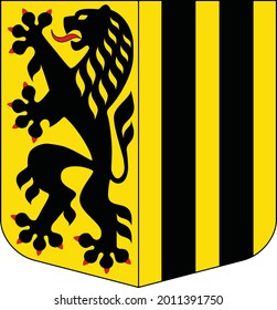 Ilustración del escudo de armas vectorial de la capital regional alemana de Dresden, Alemania