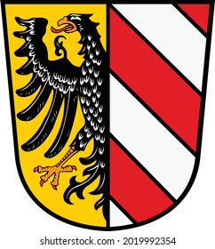 Vector coat of arms illustration of the German regional capital city of Nuremberg, Germany