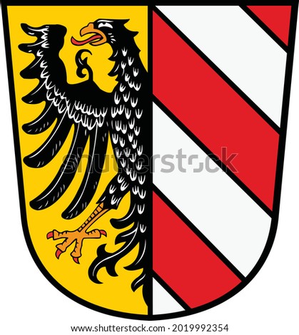 Vector coat of arms illustration of the German regional capital city of Nuremberg, Germany