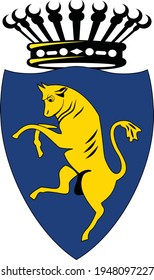 Vector coat of arms illustration of the Italian city of Turin, Italy