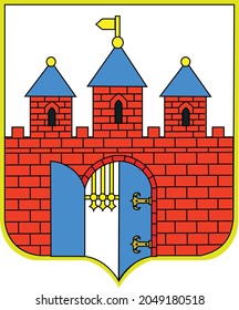 Vector coat of arms illustration of the Polish regional capital city of Bydgoszcz, Poland