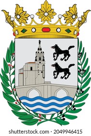 Vector coat of arms illustration of the Spanish regional capital city of Bilbao, Spain