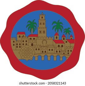 Vector coat of arms illustration of the Spanish regional capital city of Cordoba, Spain