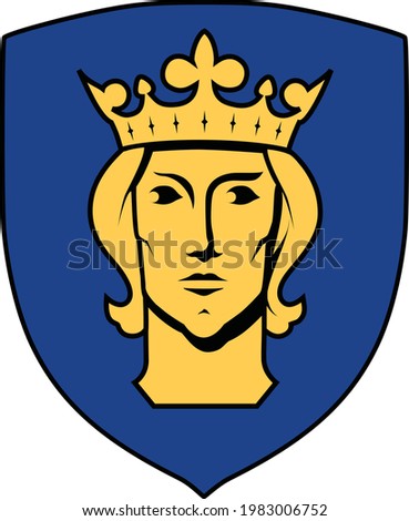 Vector coat of arms illustration of the Swedish capital city of Stockholm, Sweden