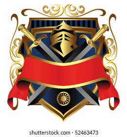 Vector coat of arms isolated in vibrant colors