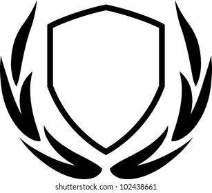 Vector coat of arms and laurel wreath isolated