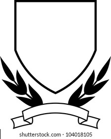 Vector coat of arms - Shield and Laurel Wreath isolated
