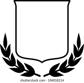 Vector coat of arms - Shield and Laurel Wreath isolated