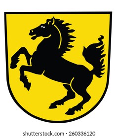 Vector coat of arms of Stuttgart, Germany. Baden-Wurttemberg state. Original and simple flag isolated vector in official colors and Proportion Correctly, vector illustration isolated