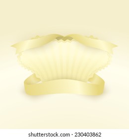 Vector coat of arms with volumetric shadows and ribbons