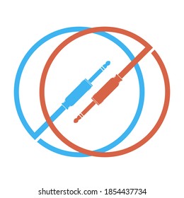 Vector Coaxial Digital Audio Cable Logo Isolated on White Background.