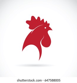 Vector of a cock head design on white background, Farm Animals.