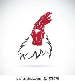 Vector of a cock head on white background. Farm Animals. logo 