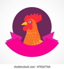 Vector cock rooster bird logo icon isolated template