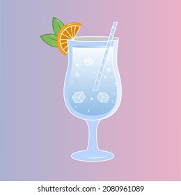 Vector cocktail, citrus, alcohol drink