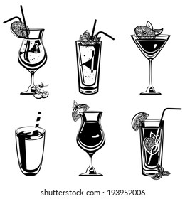 Vector cocktail collection