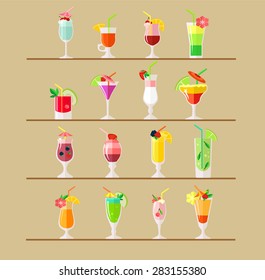 Vector cocktail flat illustration