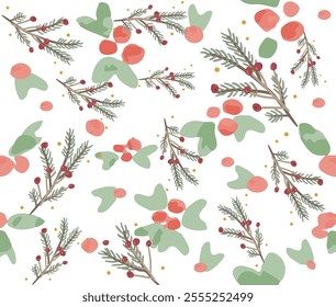 Vector cocktail flowers pattern.Colorful seamless millennium pattern.