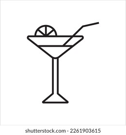 vector cocktail glass on white background