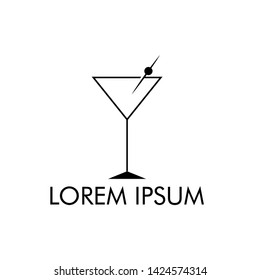 Vector cocktail logo. Design template of glass, badge or label for bars
