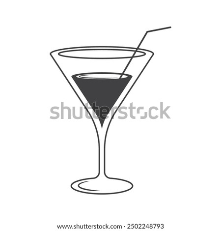 Vector of cocktail logo, cocktail symbol or icon, cocktail illustration