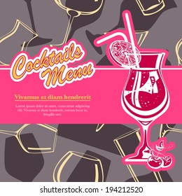 Vector cocktail menu
