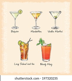 vector cocktail menu