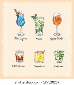 vector cocktail menu